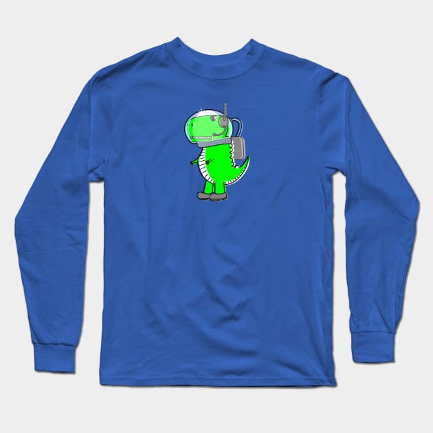 Cute Astronaut T-Rex Dinosaur Long Sleeve T-Shirt by Braznyc